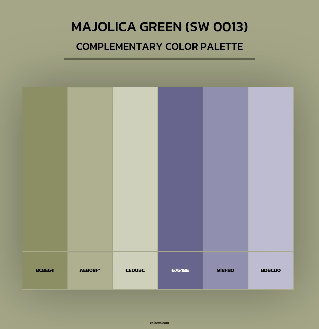Majolica Green (SW 0013) - Complementary Color Palette