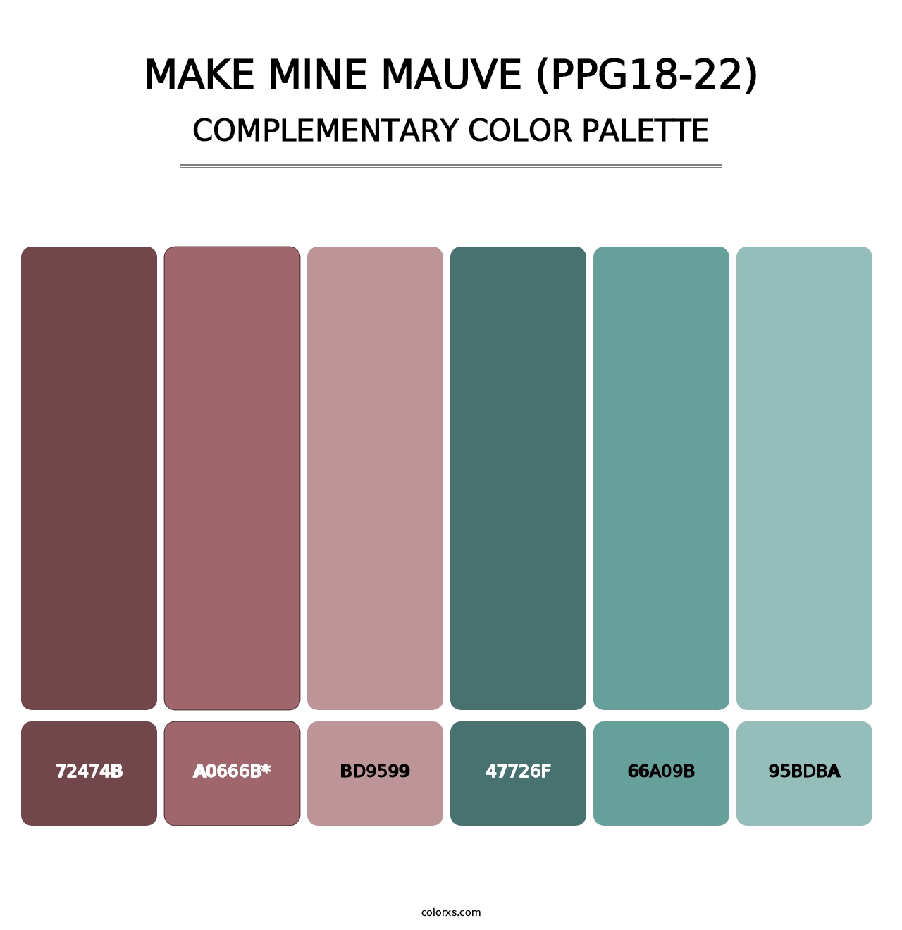 Make Mine Mauve (PPG18-22) - Complementary Color Palette