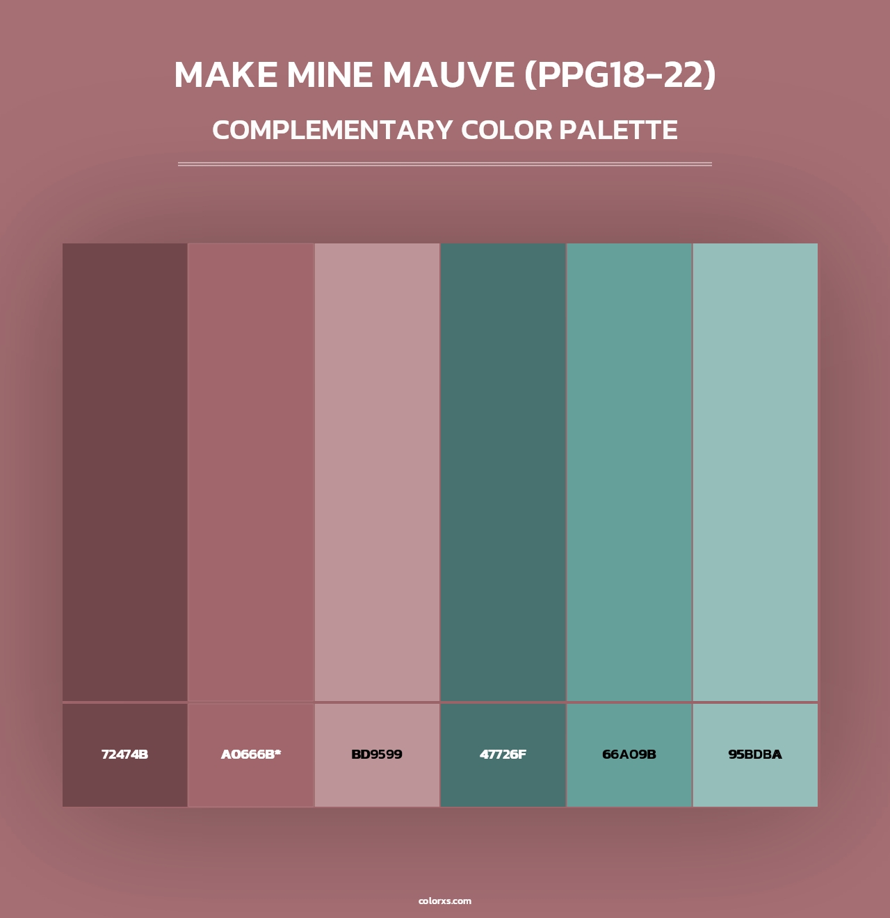 Make Mine Mauve (PPG18-22) - Complementary Color Palette