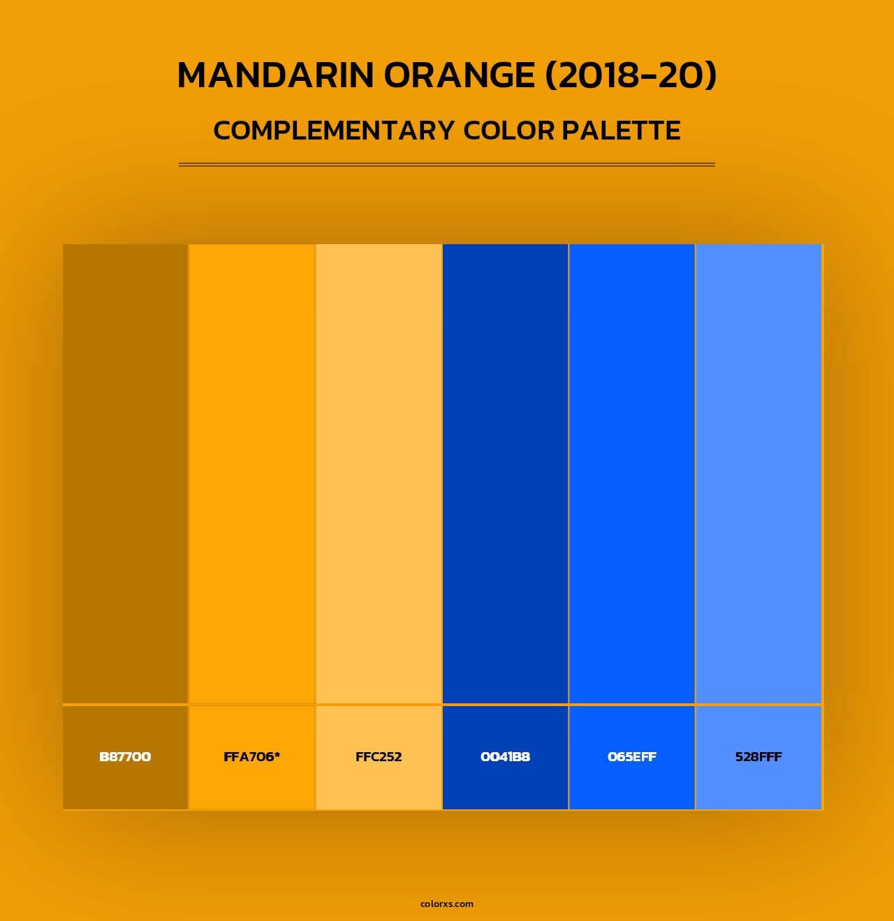 Mandarin Orange (2018-20) - Complementary Color Palette