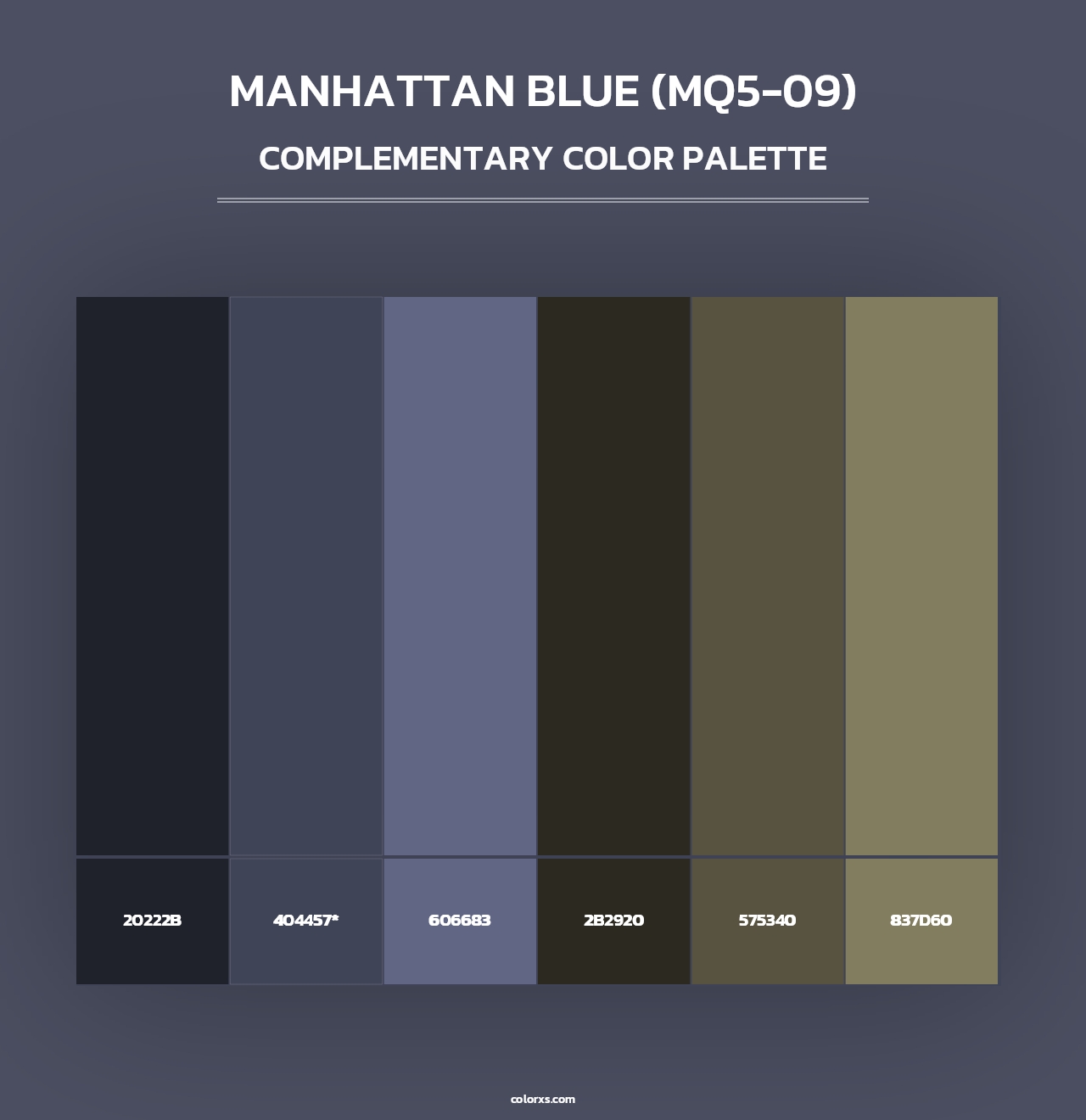 Manhattan Blue (MQ5-09) - Complementary Color Palette