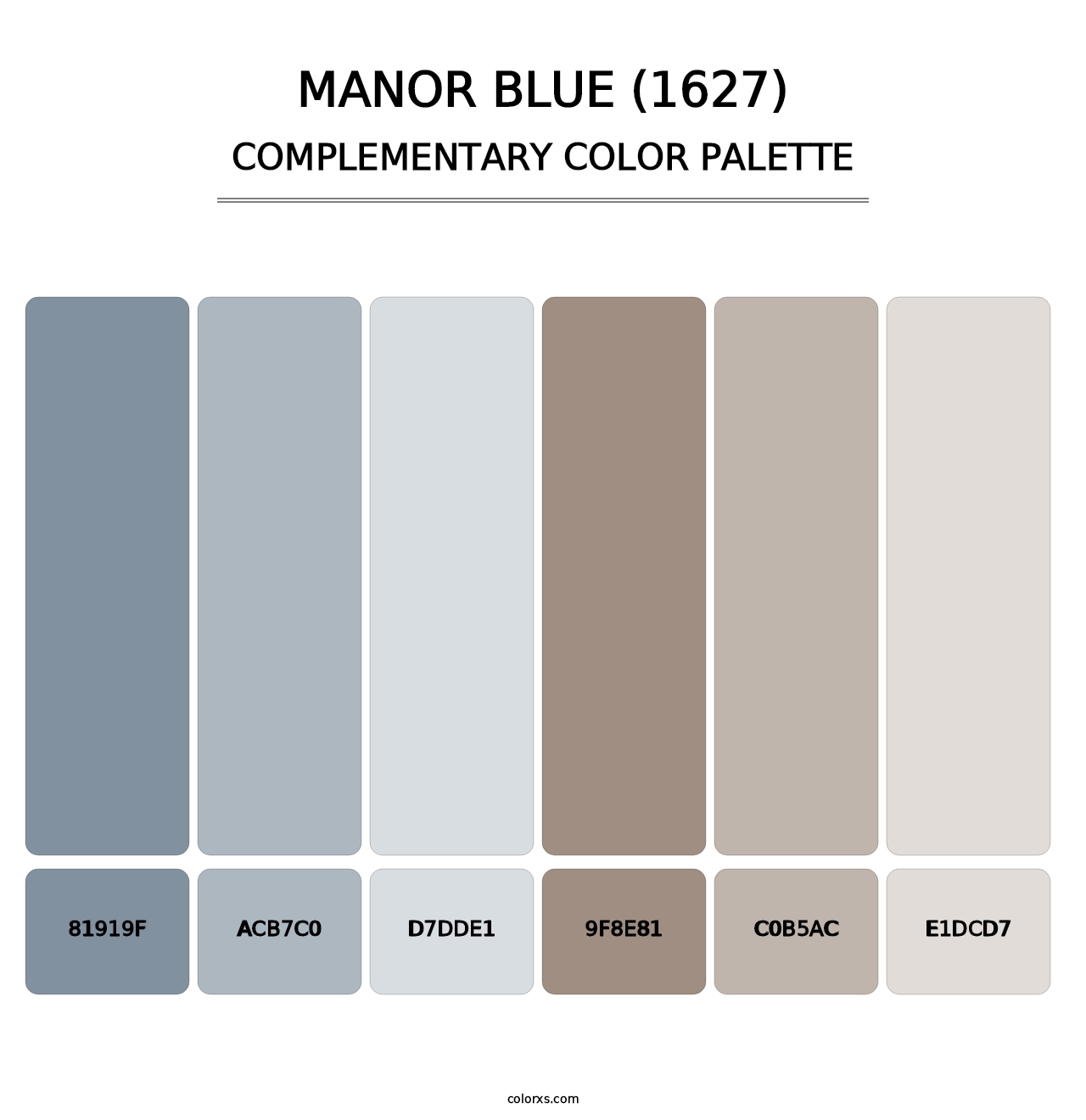 Manor Blue (1627) - Complementary Color Palette