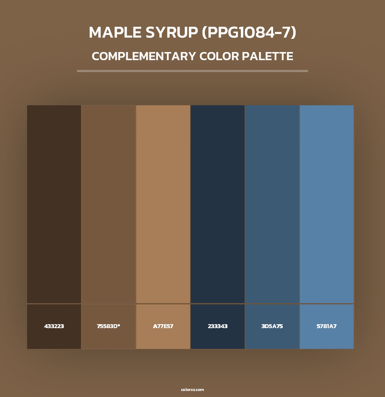 Maple Syrup (PPG1084-7) - Complementary Color Palette