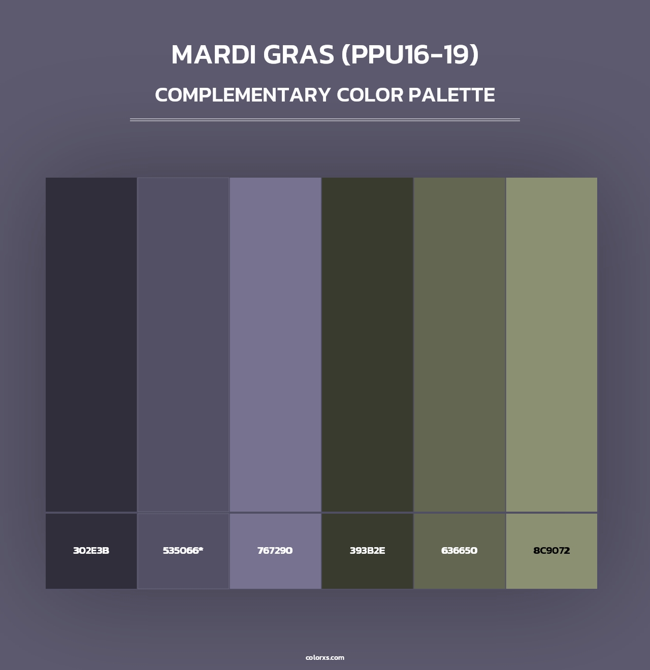 Mardi Gras (PPU16-19) - Complementary Color Palette