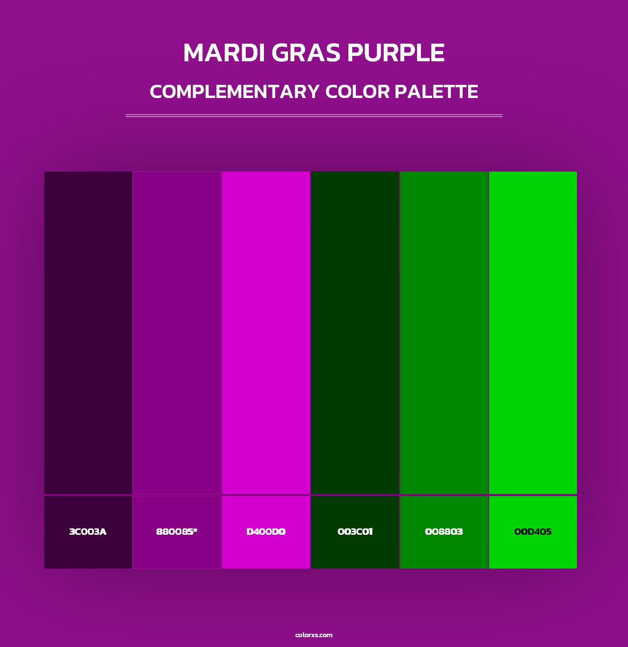 Mardi Gras Purple - Complementary Color Palette