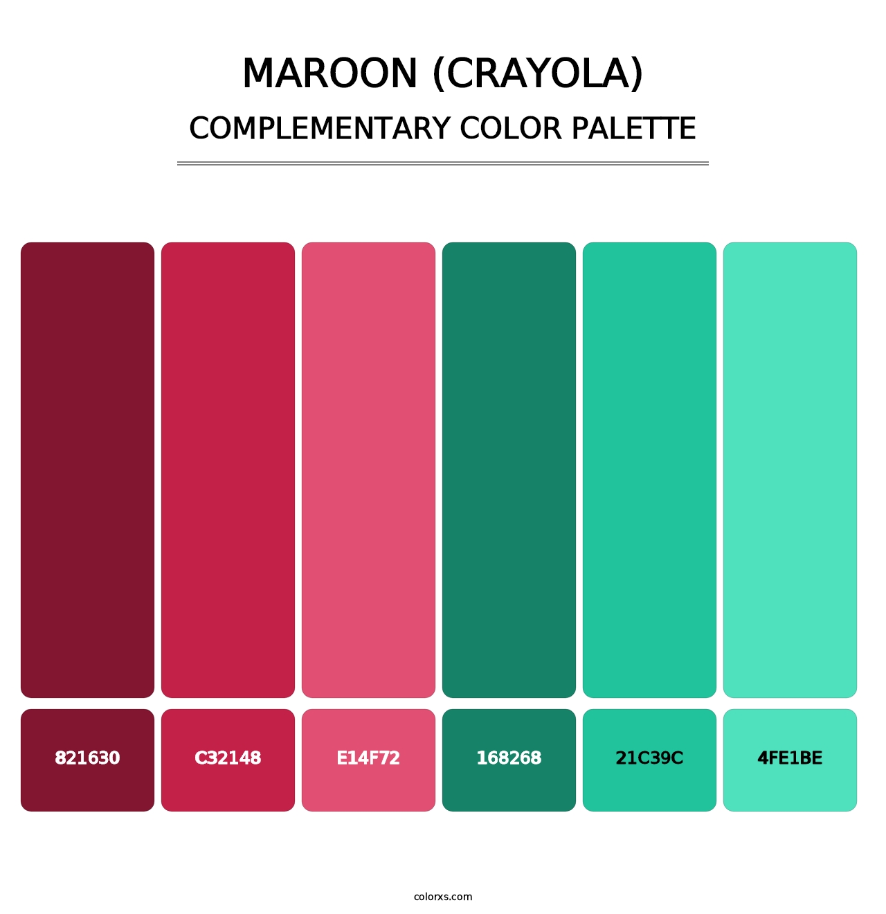 Maroon (Crayola) - Complementary Color Palette