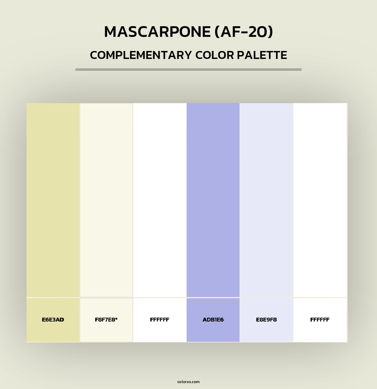Mascarpone (AF-20) - Complementary Color Palette