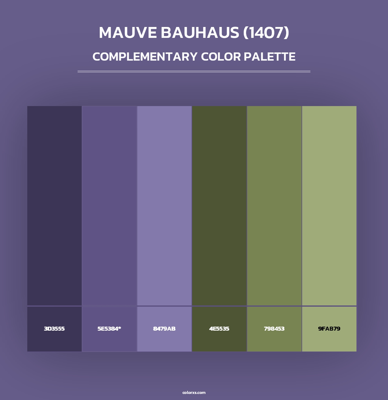 Mauve Bauhaus (1407) - Complementary Color Palette