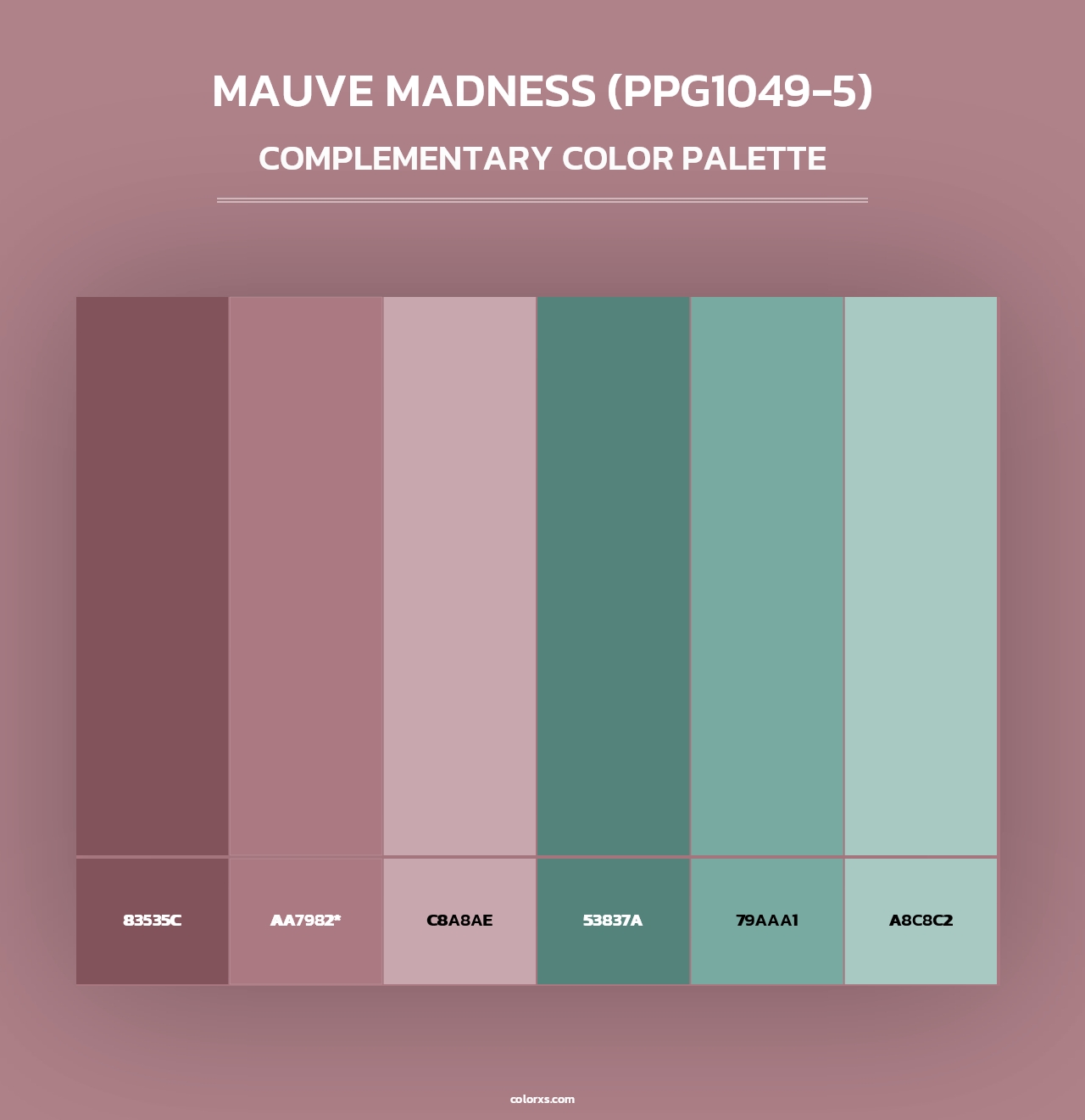 Mauve Madness (PPG1049-5) - Complementary Color Palette