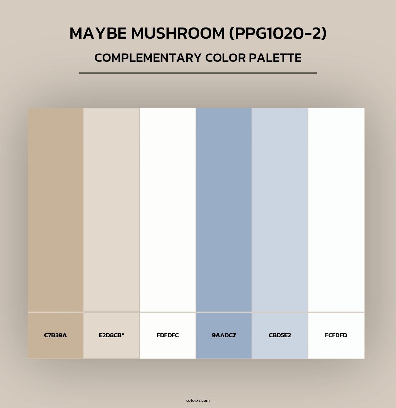 Maybe Mushroom (PPG1020-2) - Complementary Color Palette