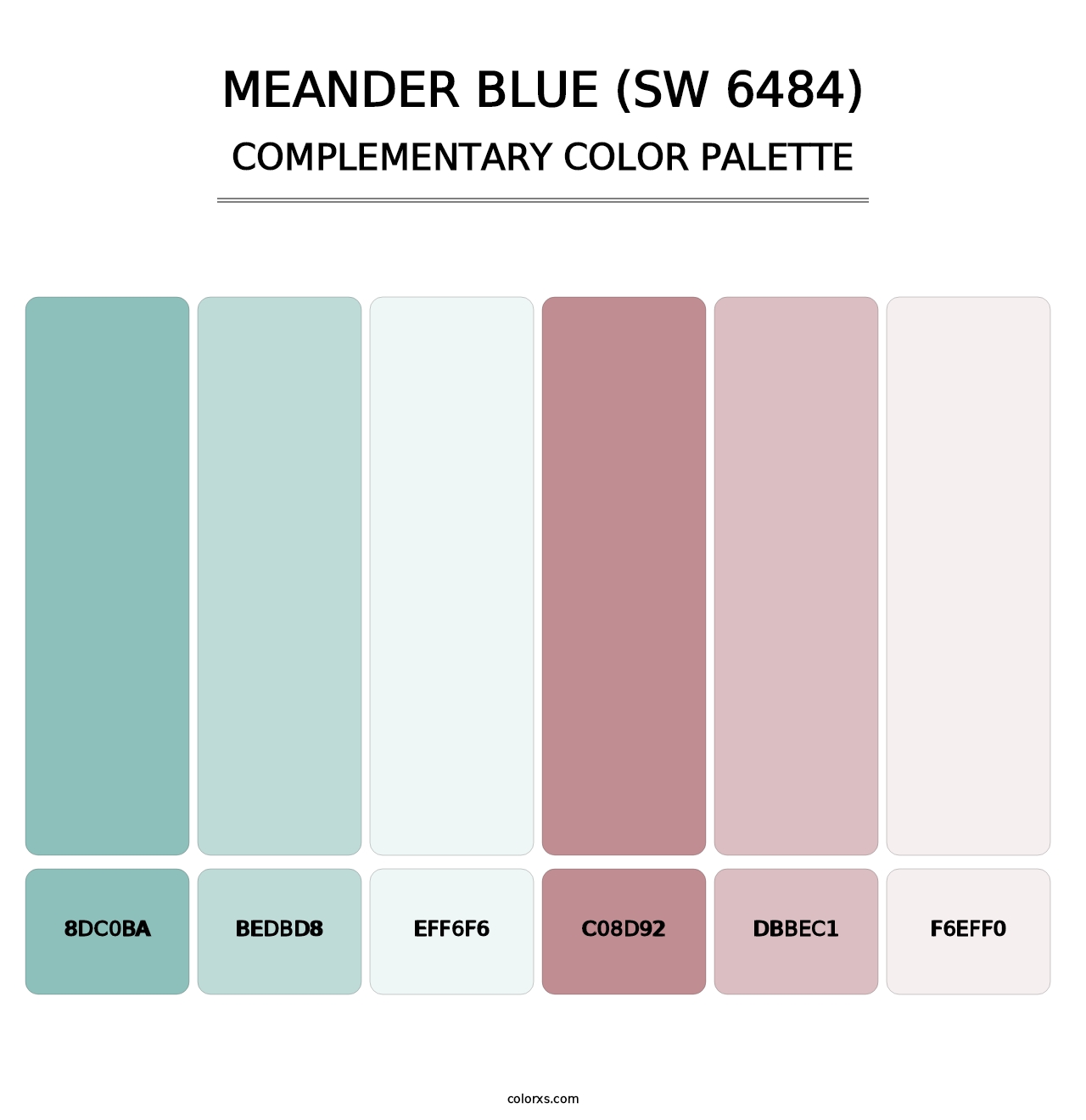 Meander Blue (SW 6484) - Complementary Color Palette