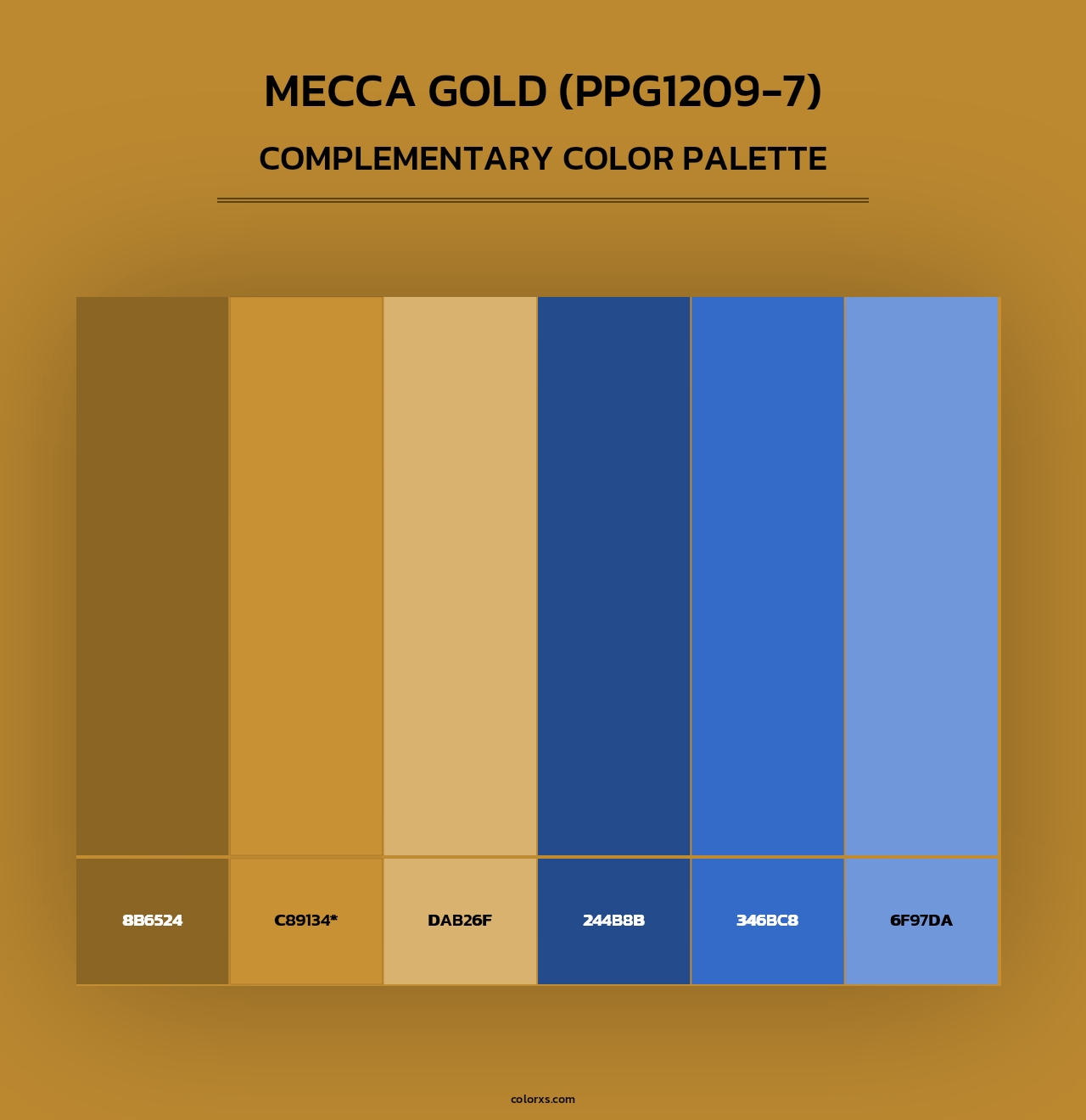Mecca Gold (PPG1209-7) - Complementary Color Palette