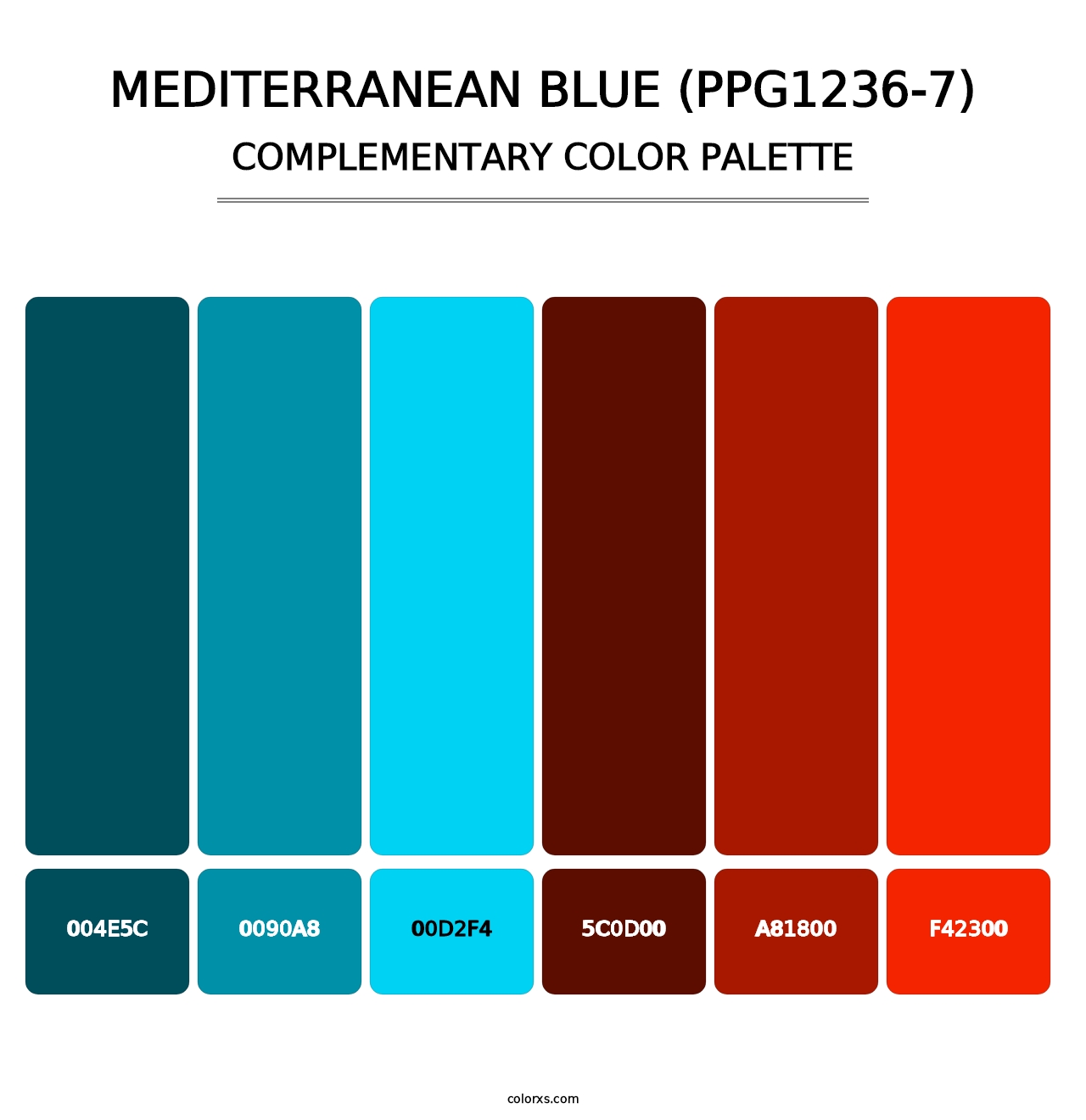 Mediterranean Blue (PPG1236-7) - Complementary Color Palette