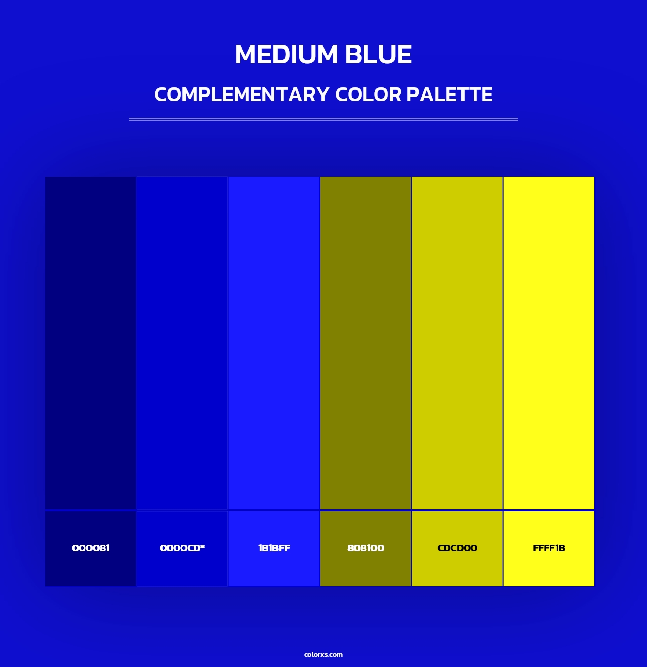 Medium Blue - Complementary Color Palette