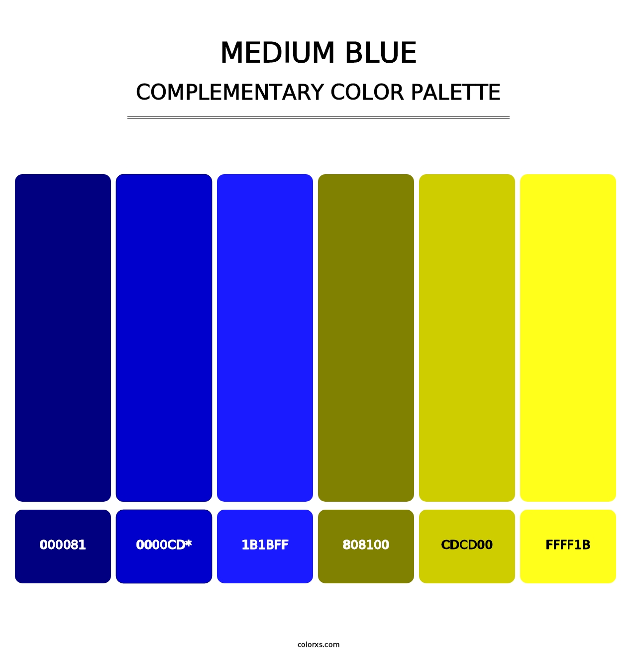Medium Blue - Complementary Color Palette