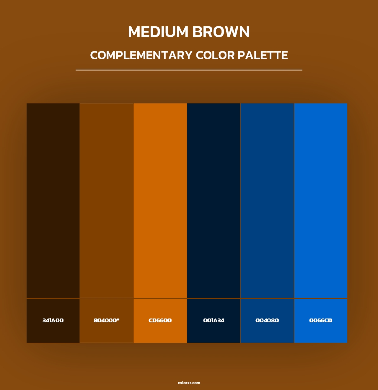 Medium Brown - Complementary Color Palette