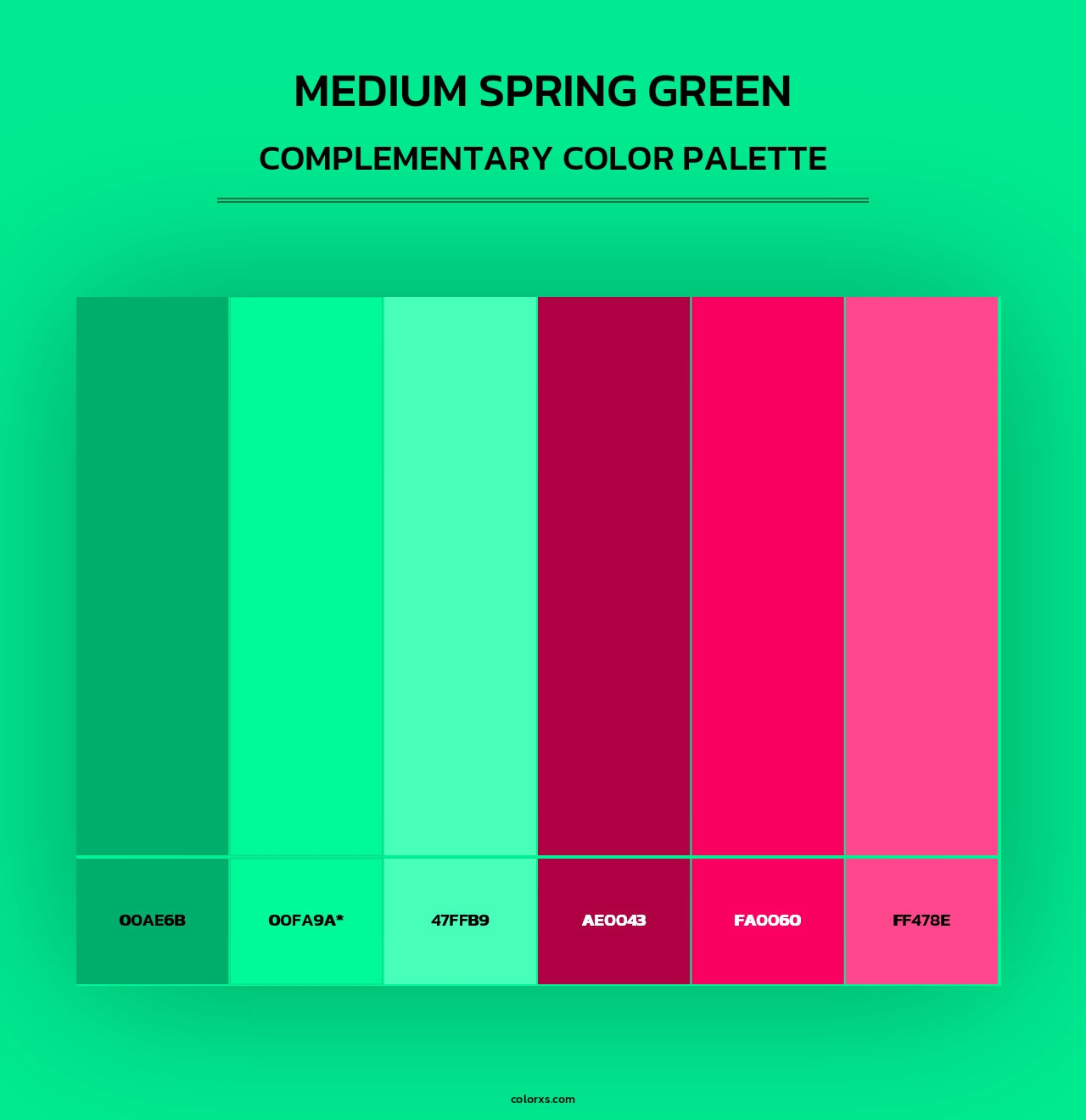 Medium Spring Green - Complementary Color Palette