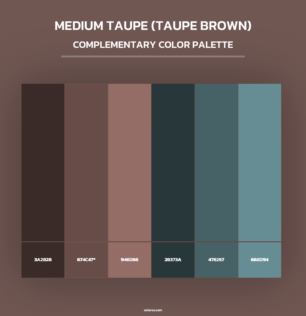 Medium Taupe (Taupe Brown) - Complementary Color Palette