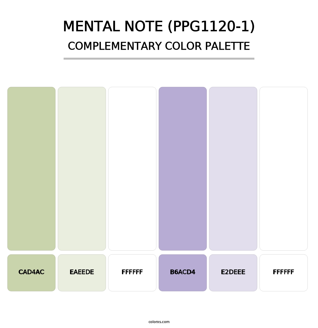 Mental Note (PPG1120-1) - Complementary Color Palette