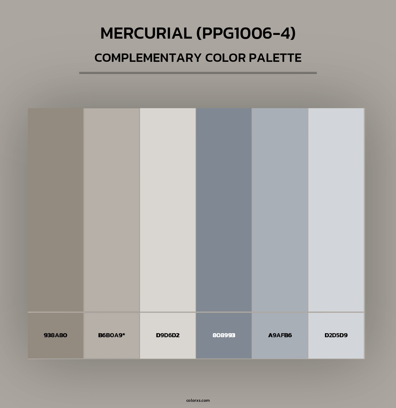 Mercurial (PPG1006-4) - Complementary Color Palette