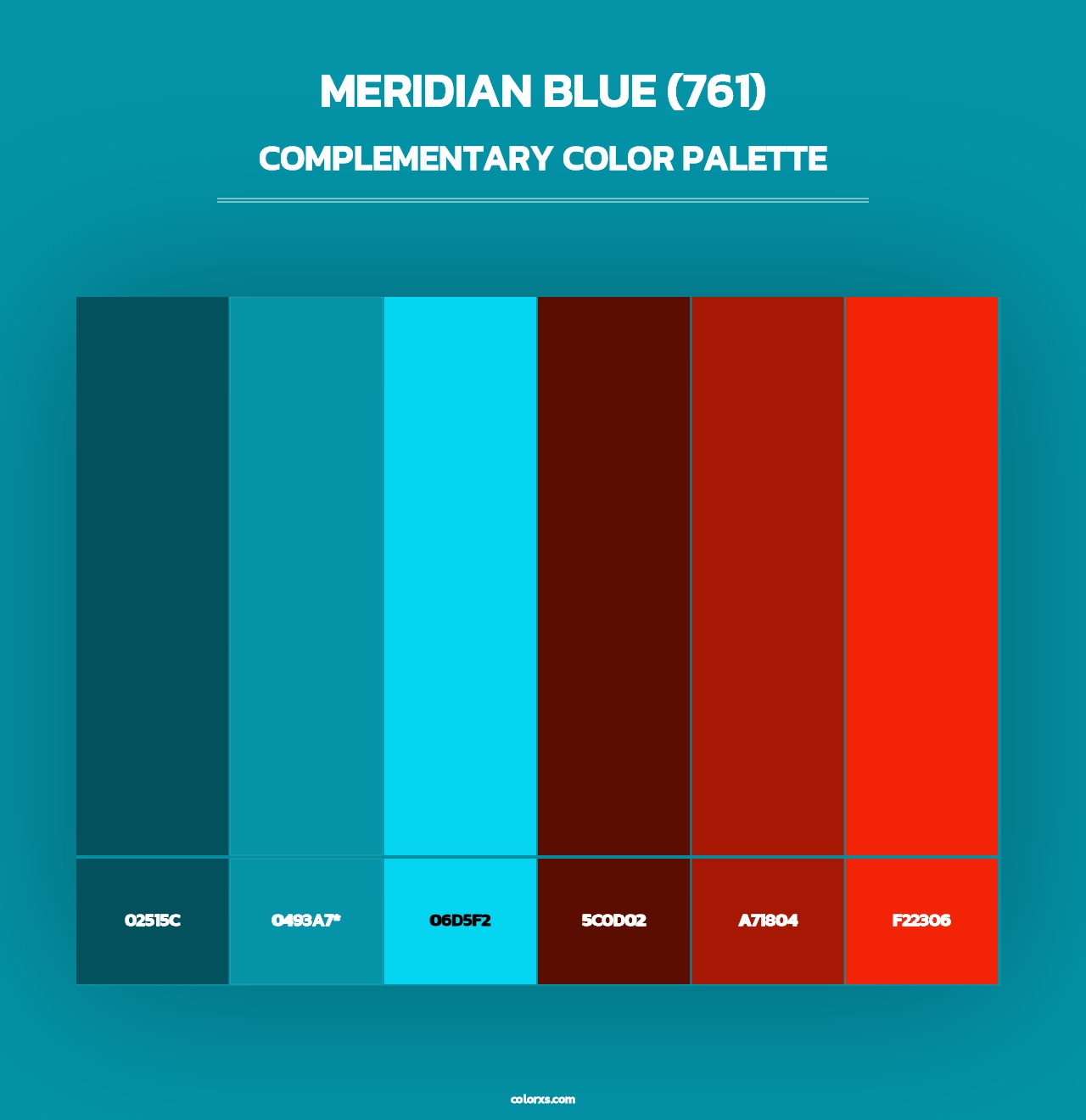 Meridian Blue (761) - Complementary Color Palette