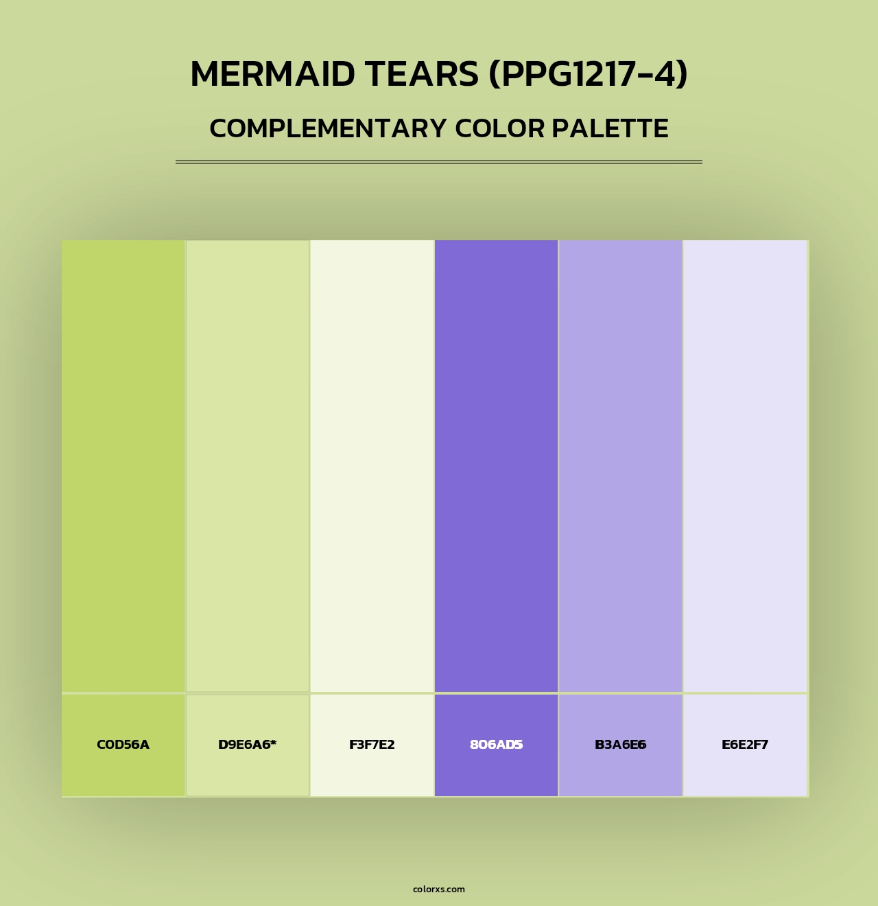 Mermaid Tears (PPG1217-4) - Complementary Color Palette