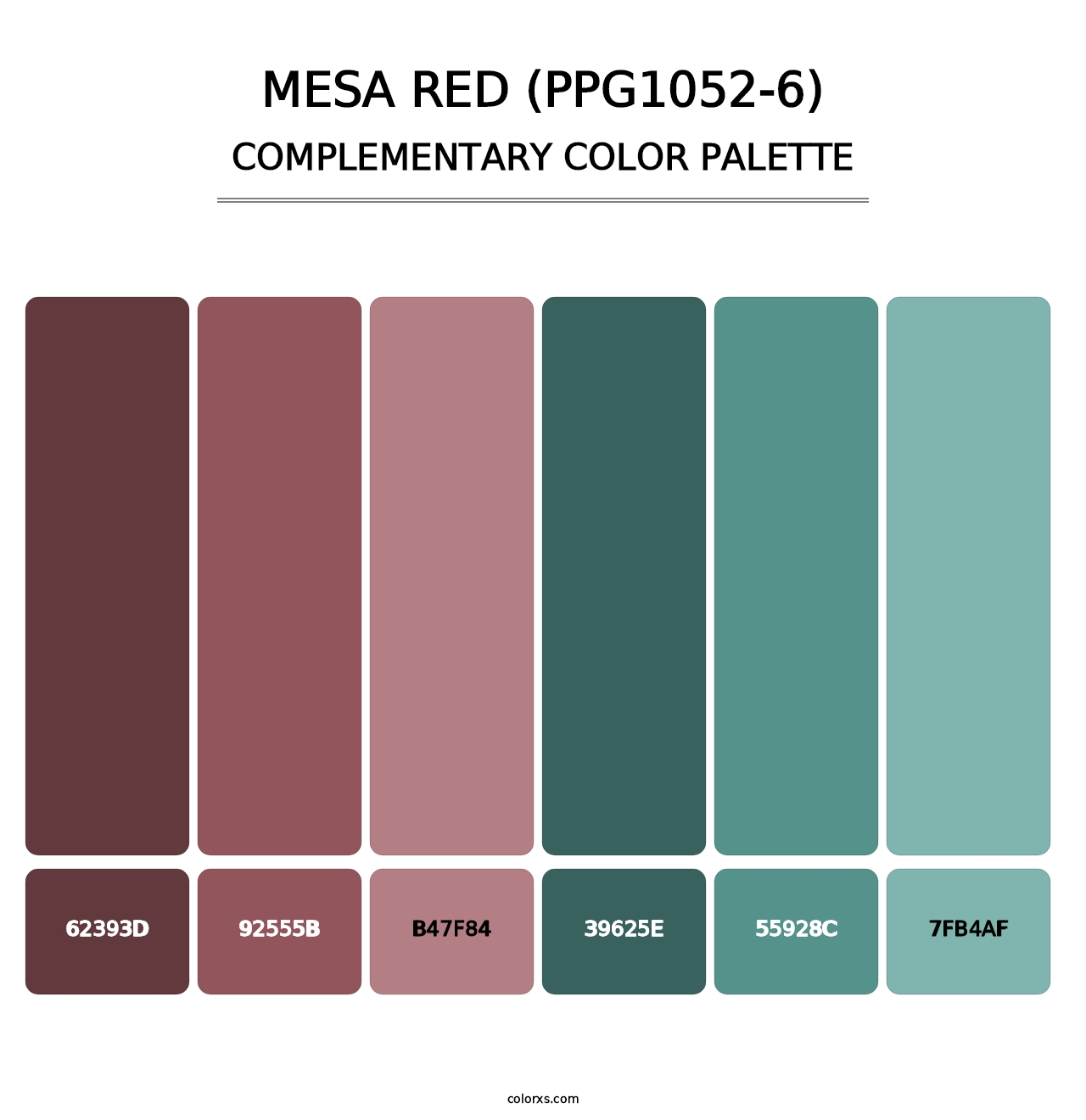 Mesa Red (PPG1052-6) - Complementary Color Palette