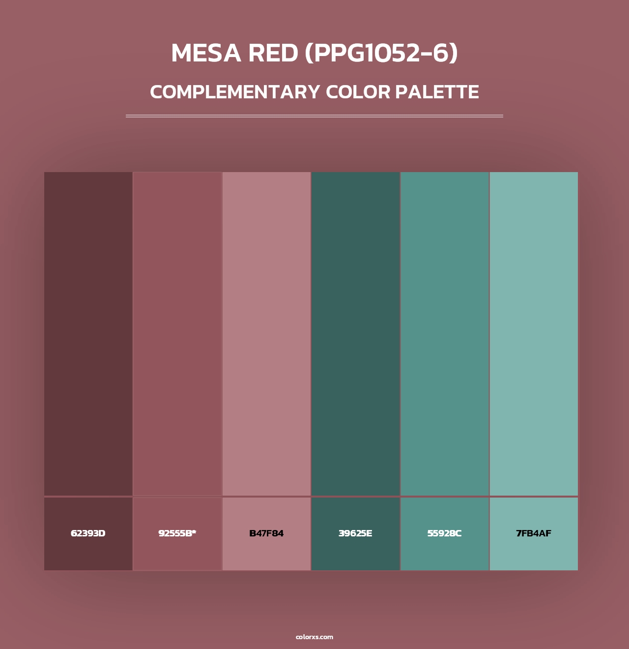 Mesa Red (PPG1052-6) - Complementary Color Palette