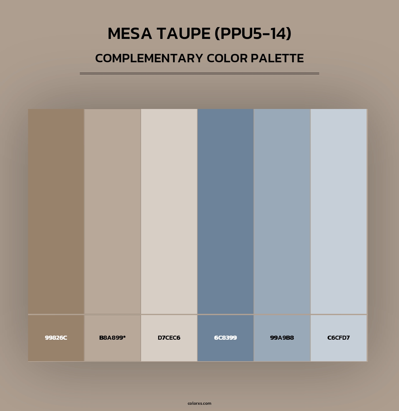Mesa Taupe (PPU5-14) - Complementary Color Palette