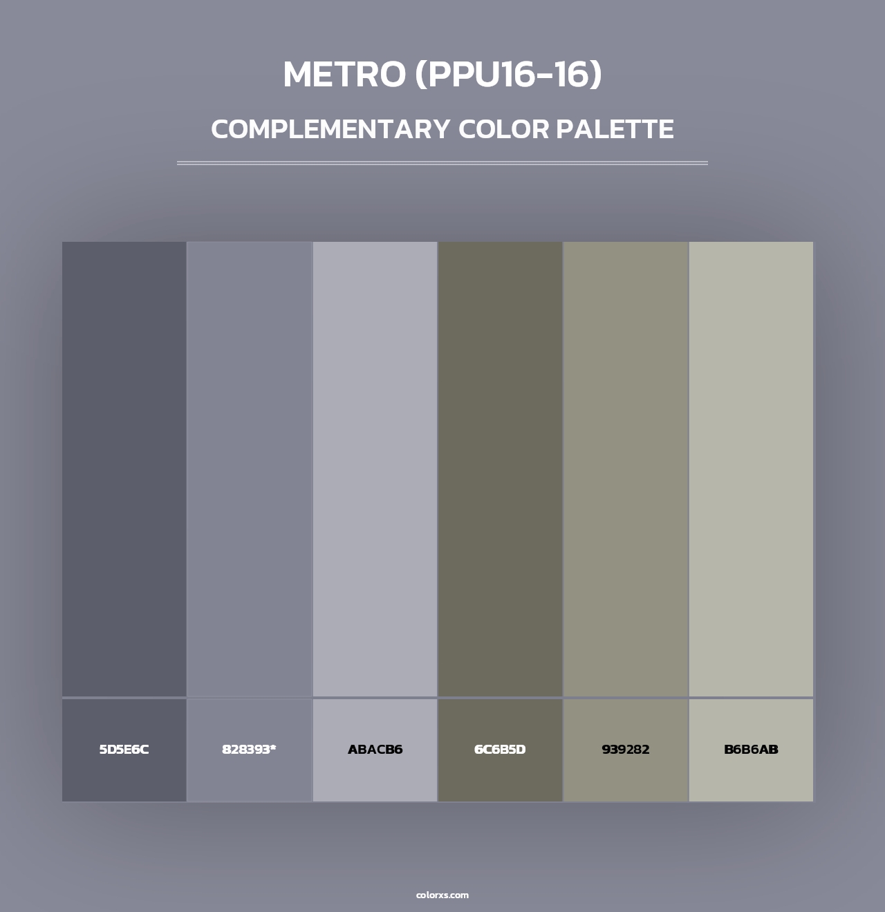 Metro (PPU16-16) - Complementary Color Palette