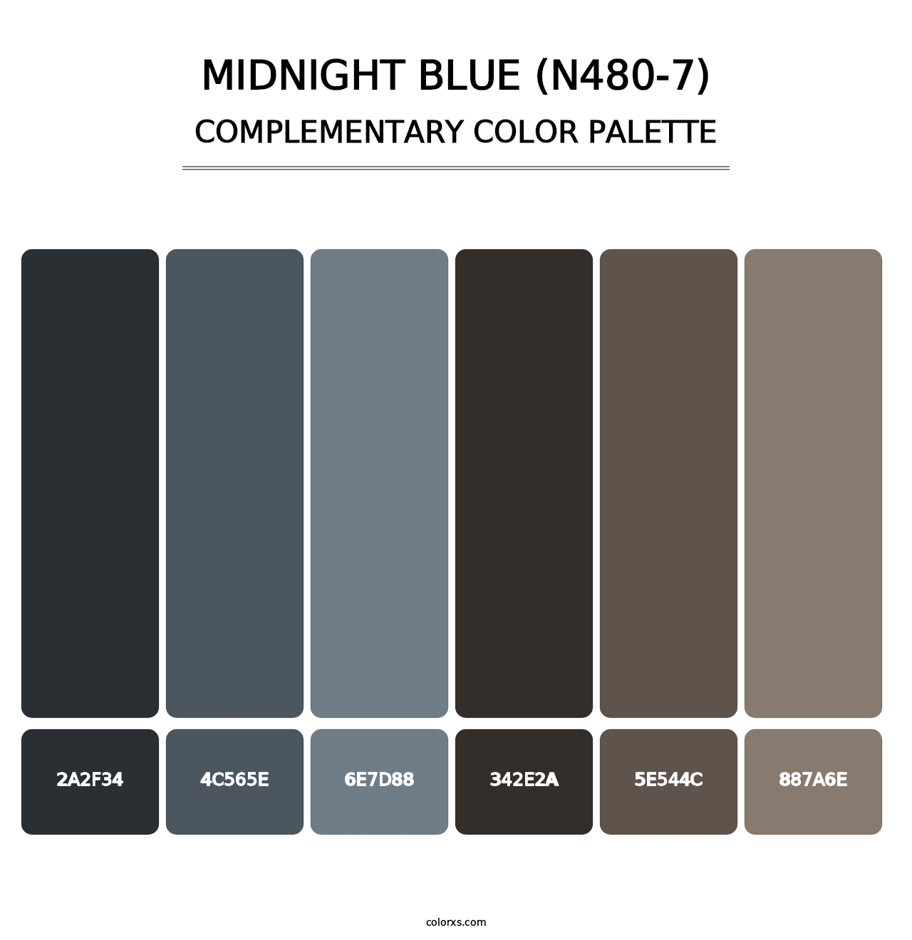Midnight Blue (N480-7) - Complementary Color Palette