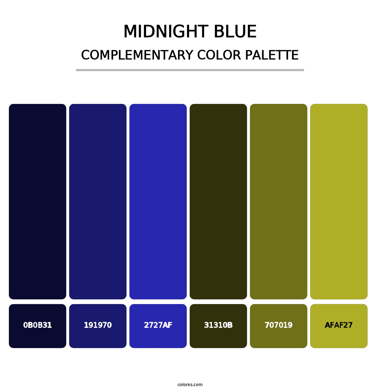 Midnight Blue - Complementary Color Palette