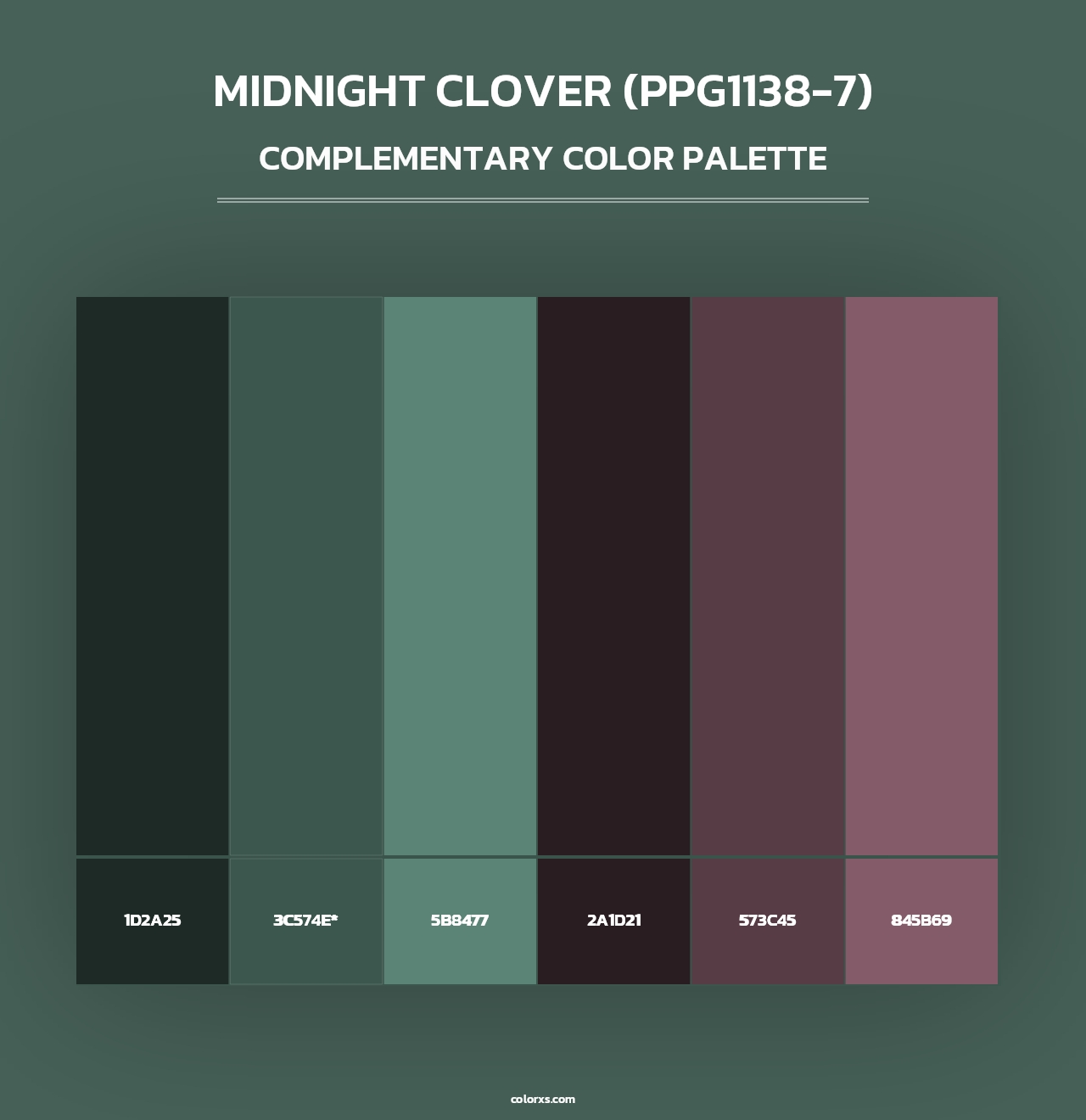 Midnight Clover (PPG1138-7) - Complementary Color Palette