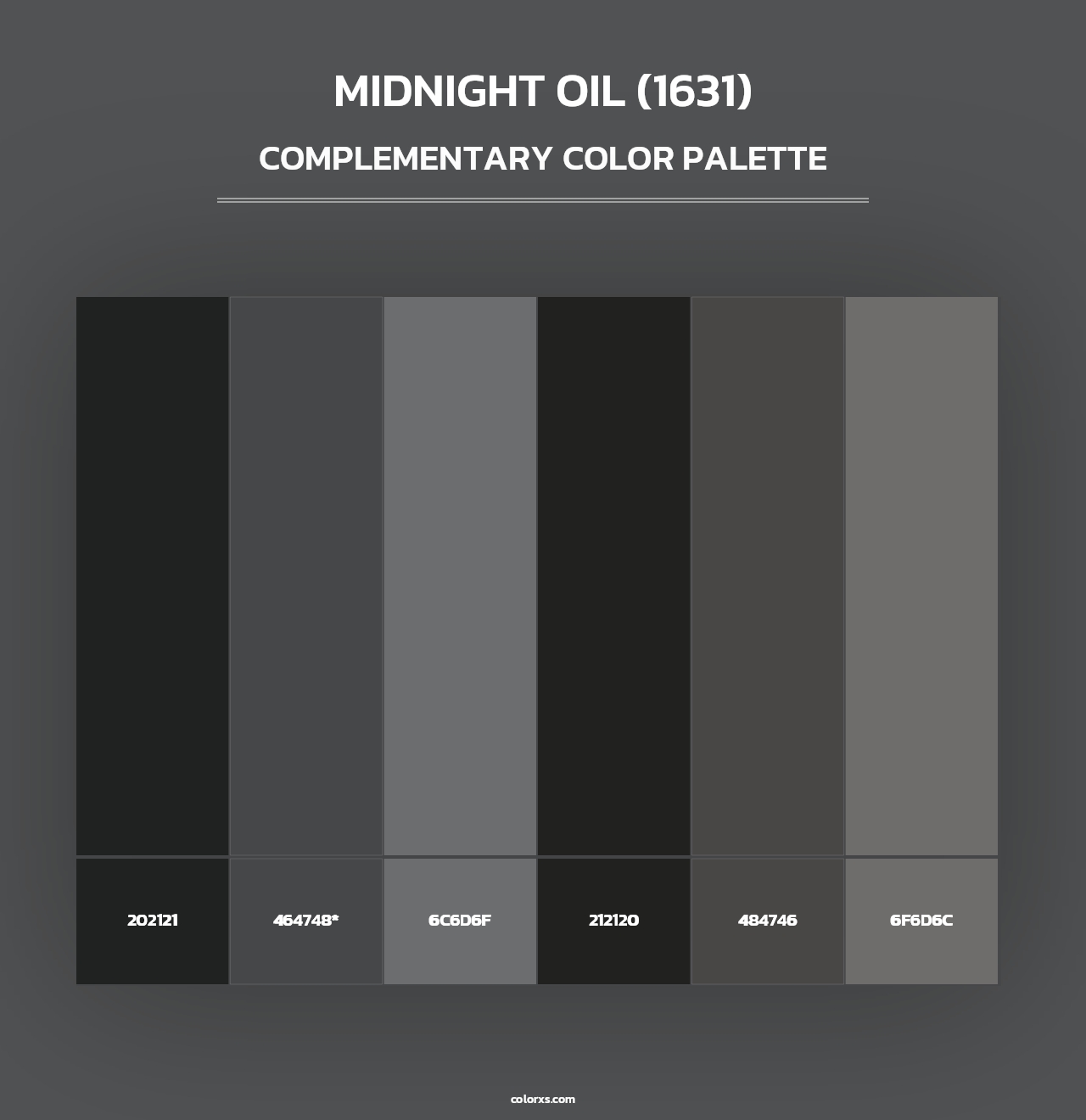 Midnight Oil (1631) - Complementary Color Palette