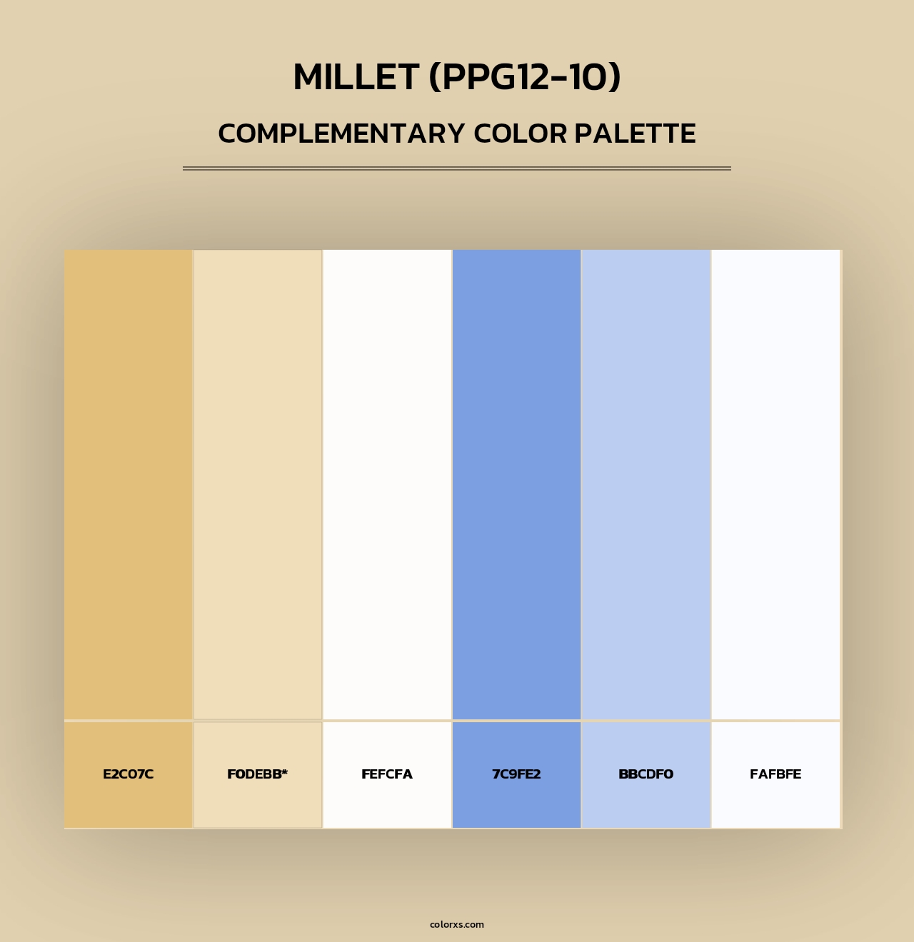 Millet (PPG12-10) - Complementary Color Palette