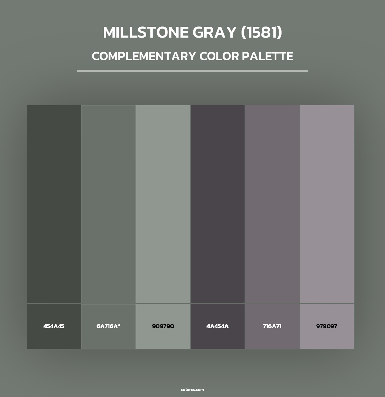 Millstone Gray (1581) - Complementary Color Palette