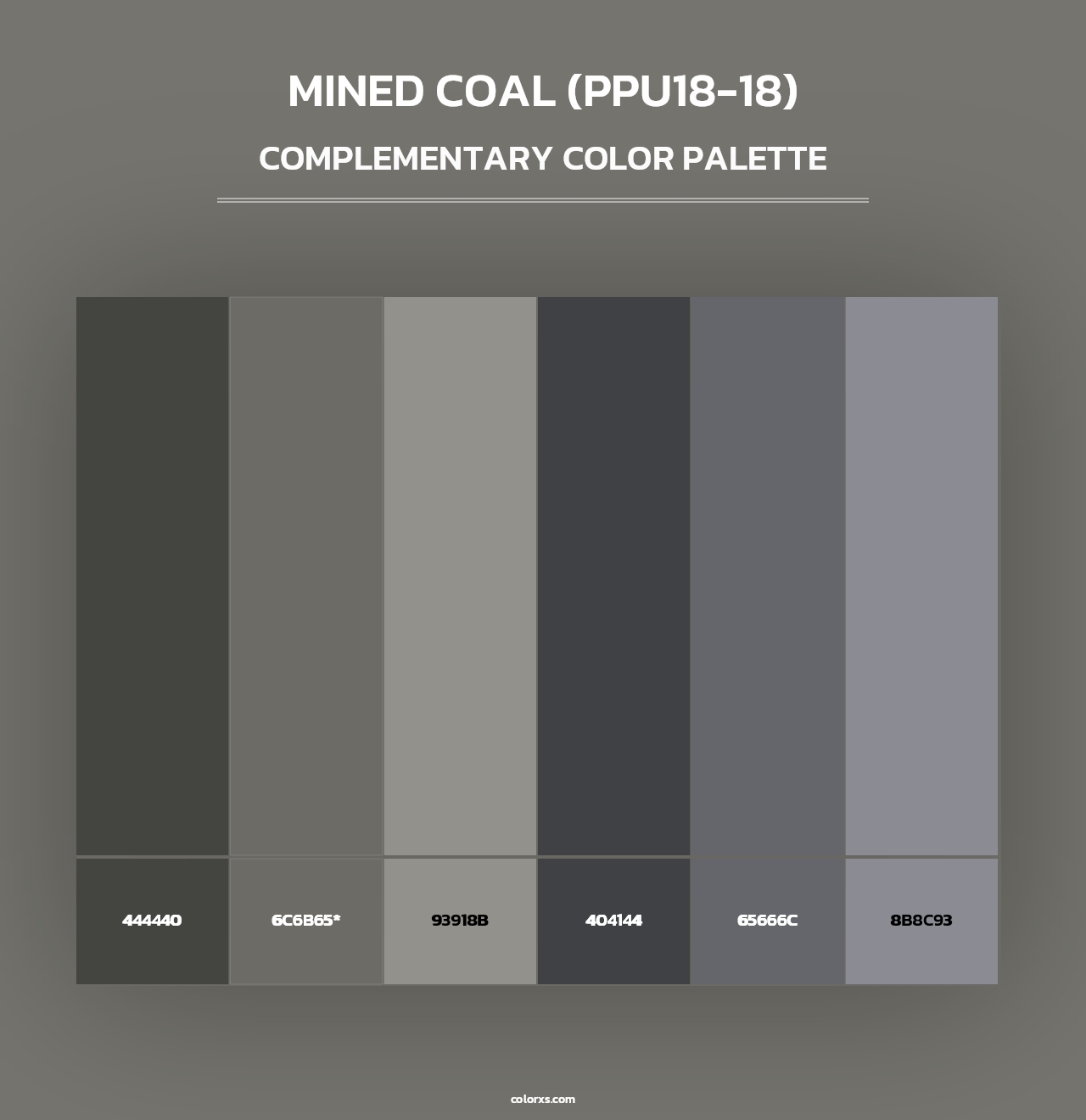 Mined Coal (PPU18-18) - Complementary Color Palette