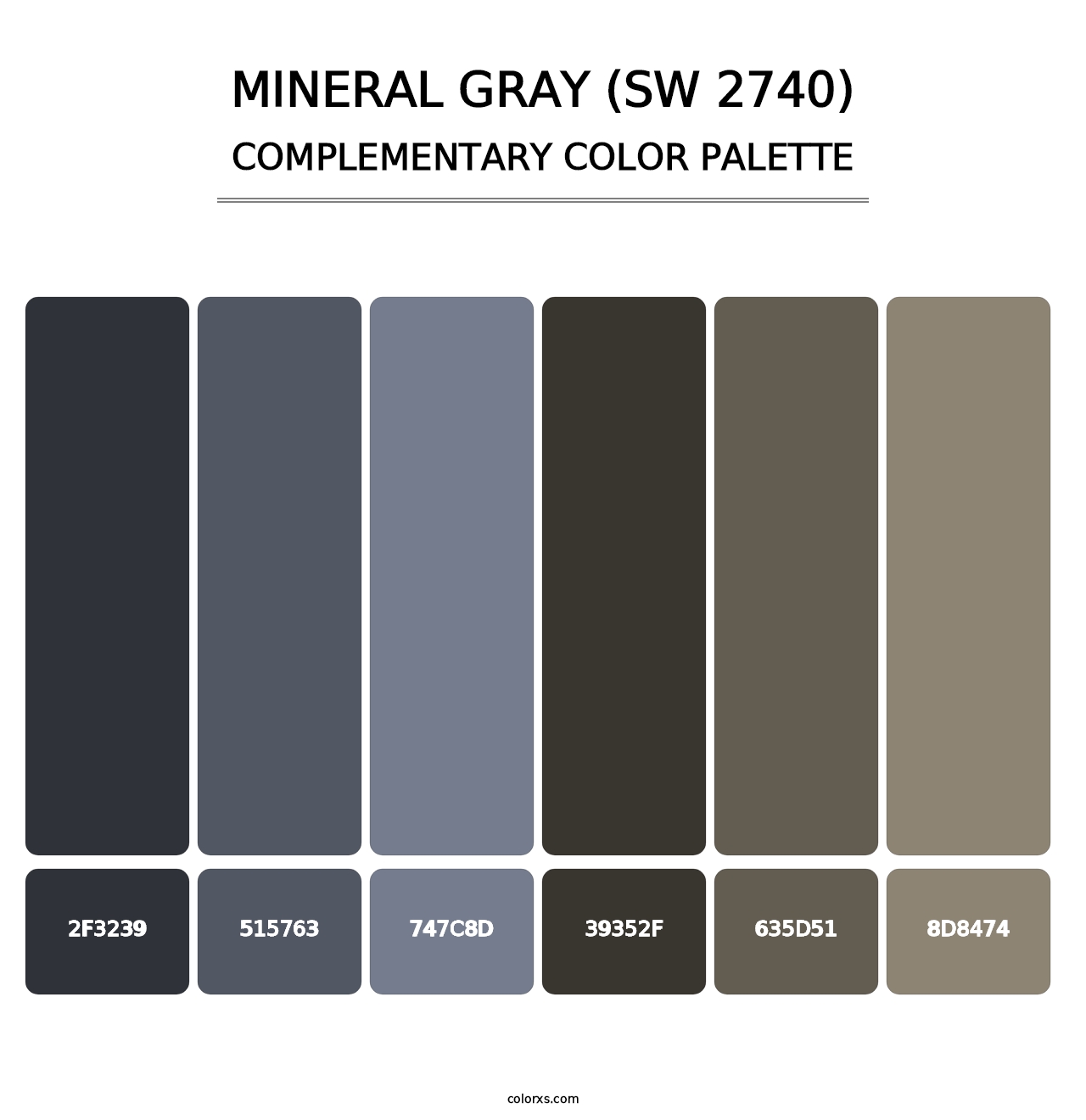 Mineral Gray (SW 2740) - Complementary Color Palette