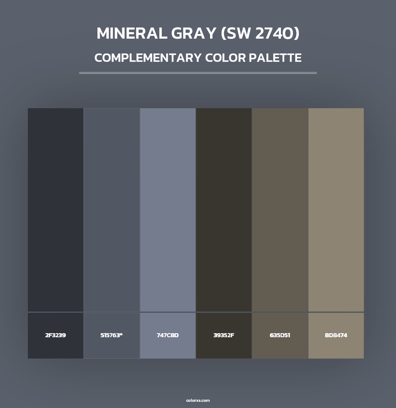 Mineral Gray (SW 2740) - Complementary Color Palette
