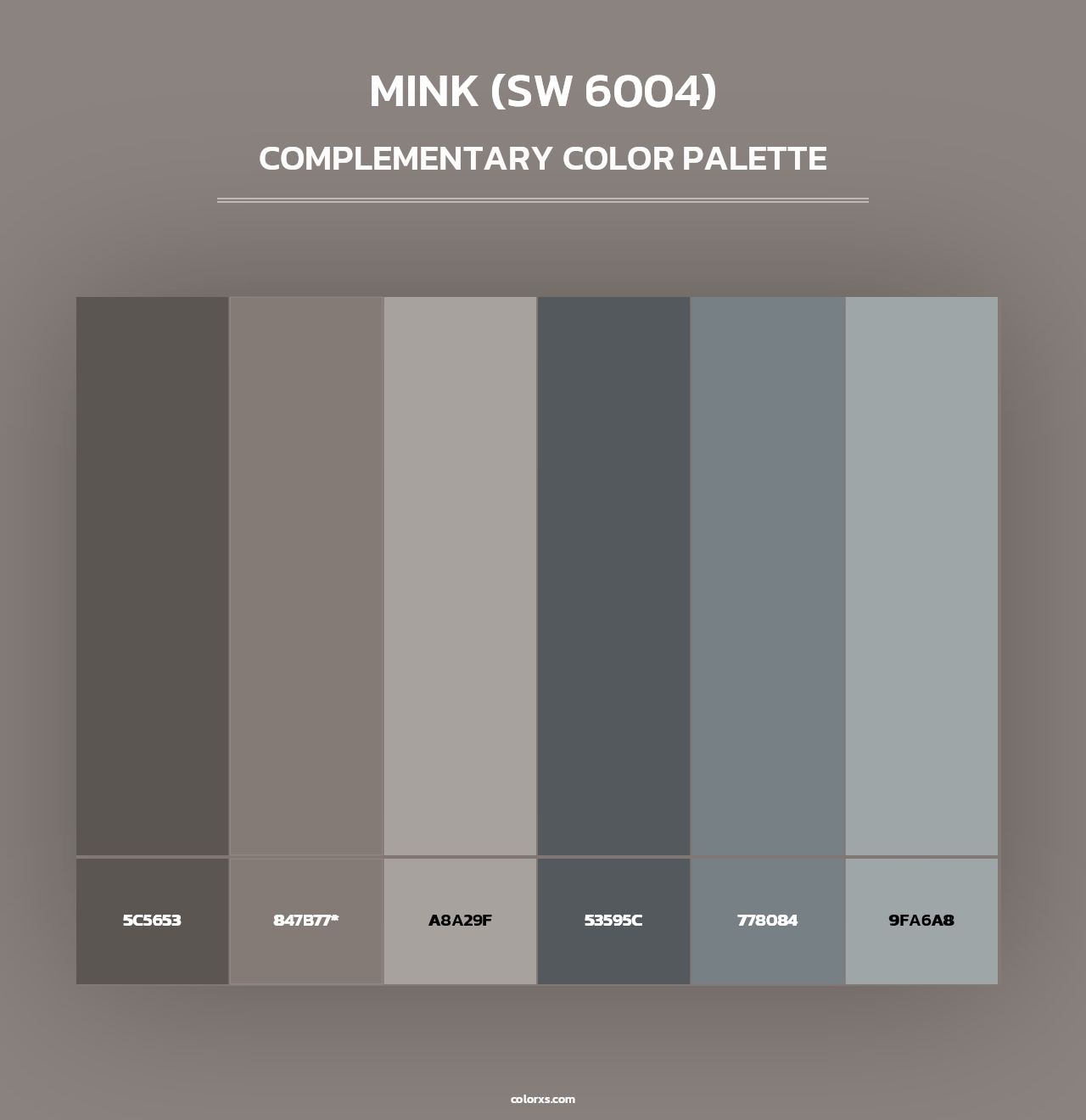 Mink (SW 6004) - Complementary Color Palette