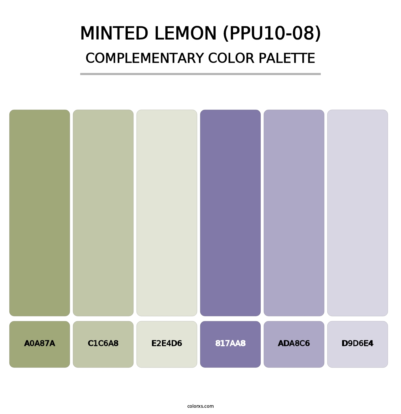 Minted Lemon (PPU10-08) - Complementary Color Palette