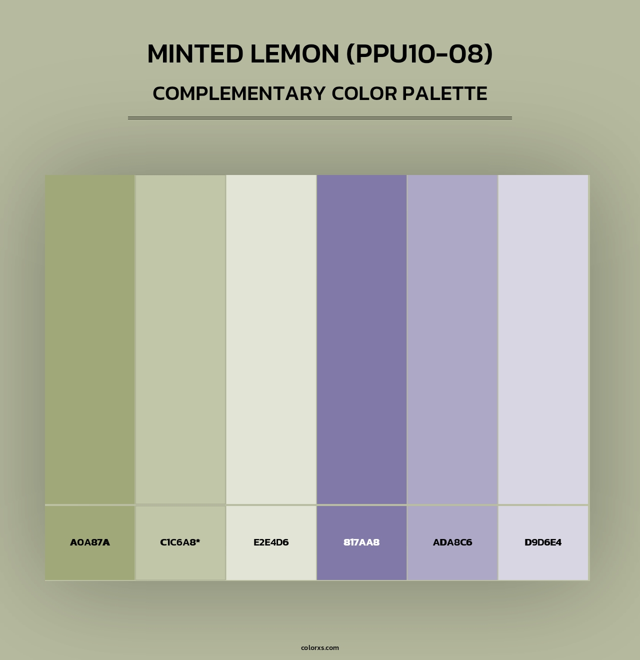 Minted Lemon (PPU10-08) - Complementary Color Palette