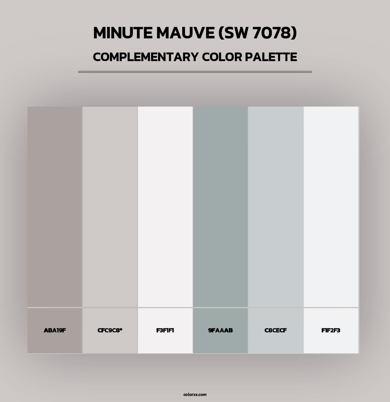 Minute Mauve (SW 7078) - Complementary Color Palette