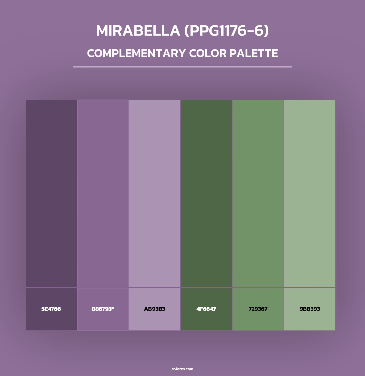 Mirabella (PPG1176-6) - Complementary Color Palette