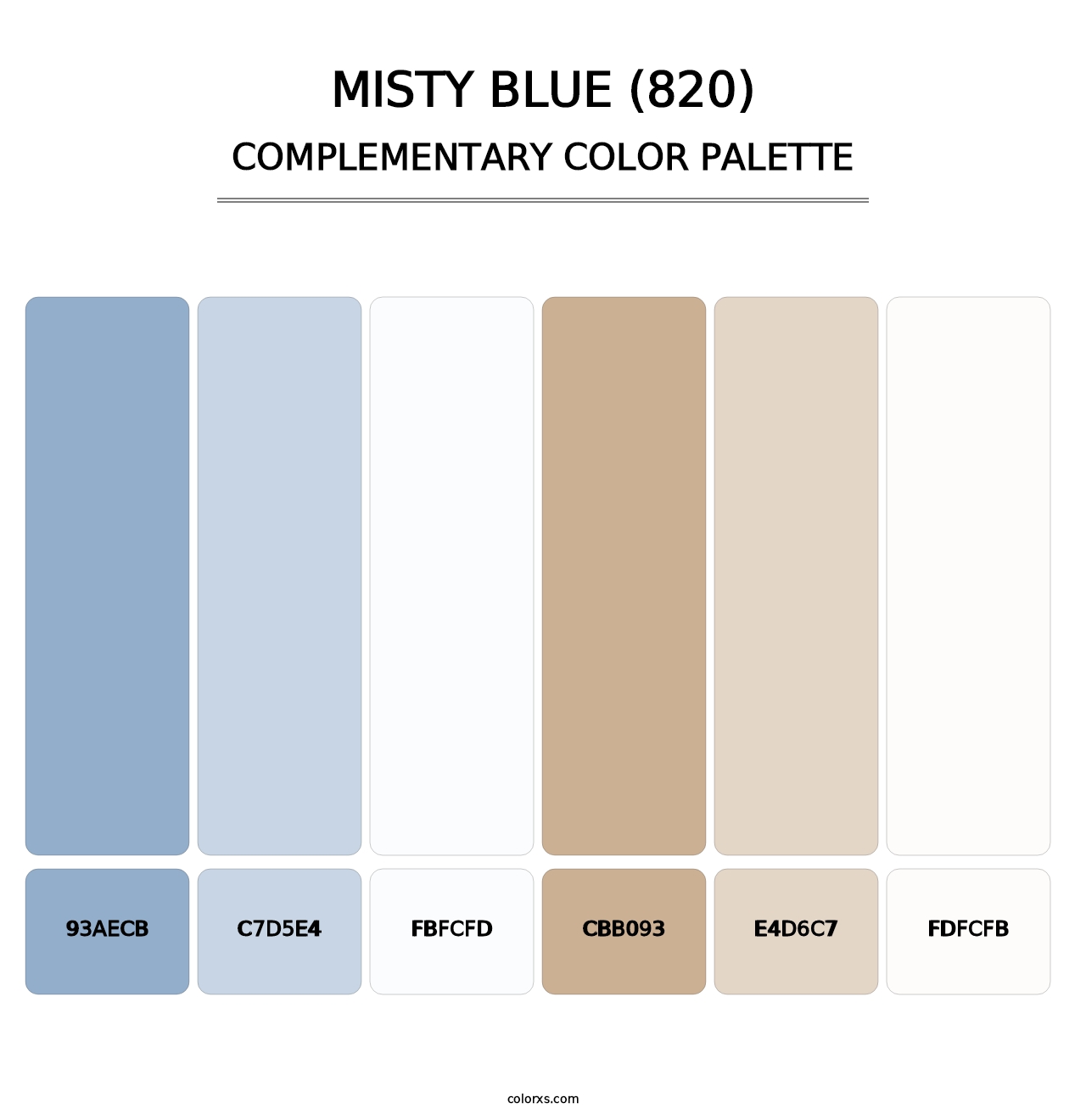 Misty Blue (820) - Complementary Color Palette