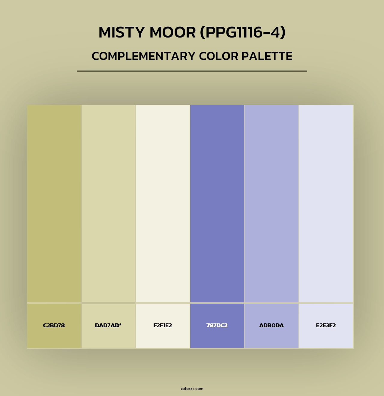 Misty Moor (PPG1116-4) - Complementary Color Palette