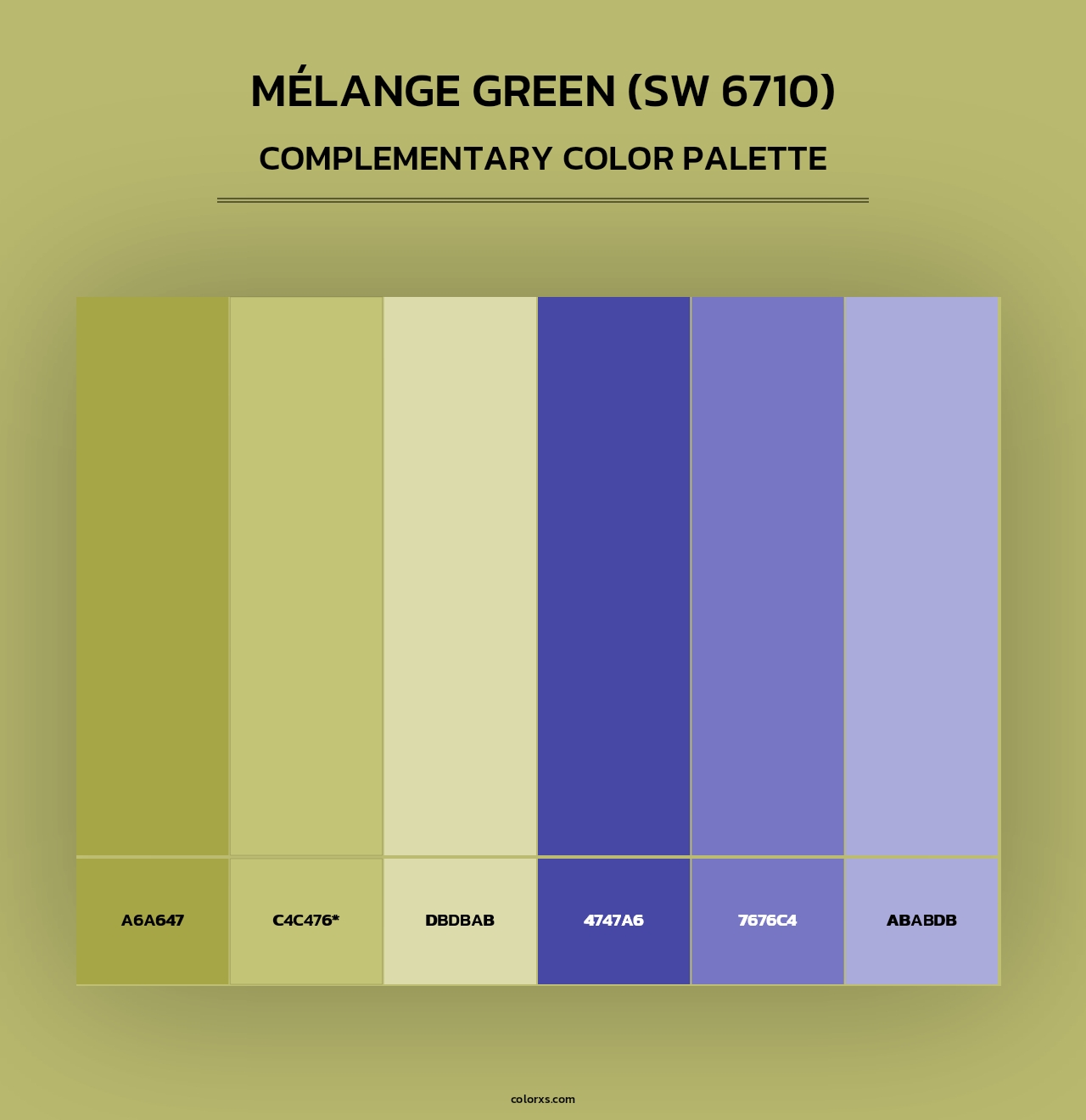Mélange Green (SW 6710) - Complementary Color Palette