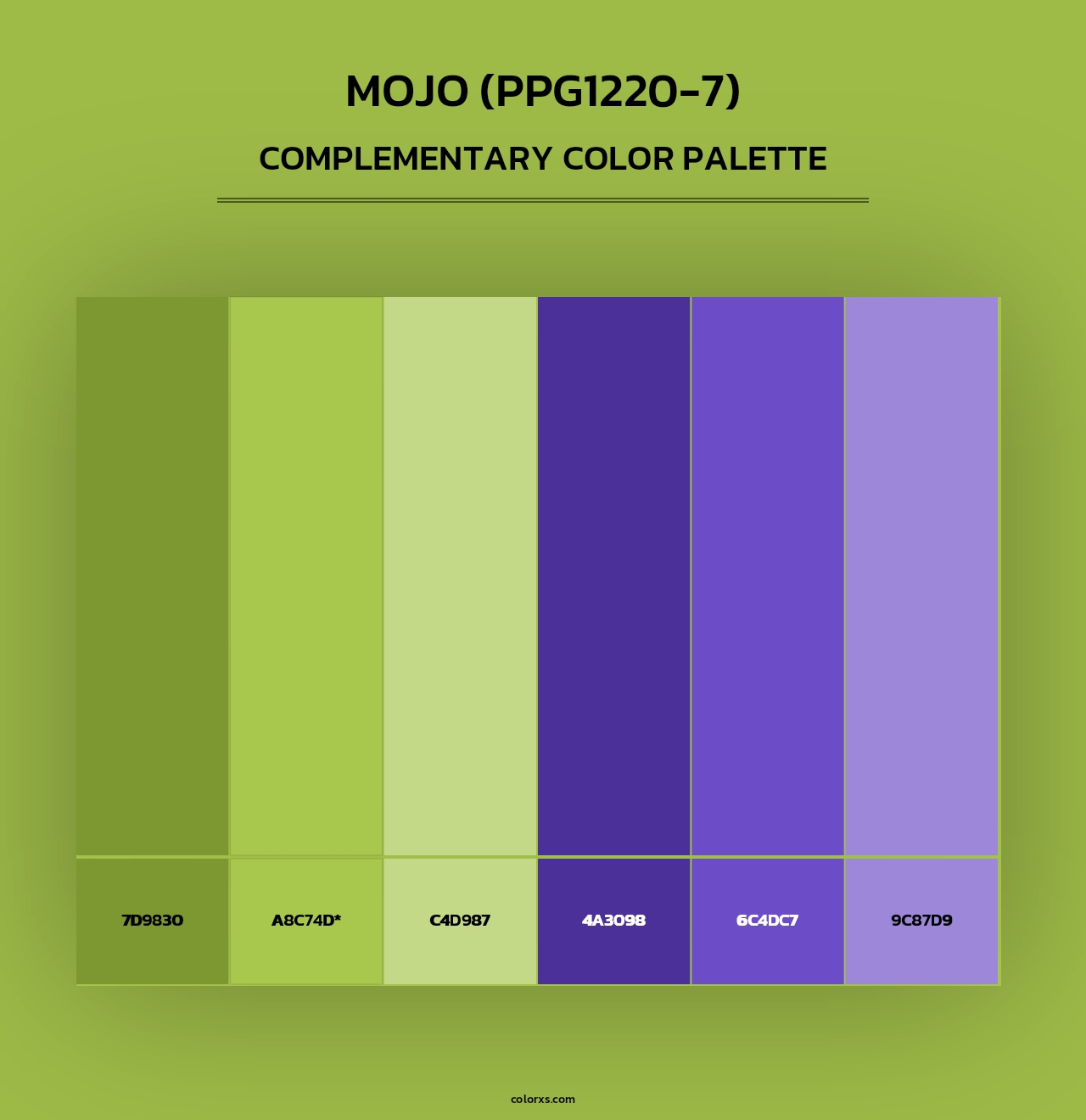 Mojo (PPG1220-7) - Complementary Color Palette
