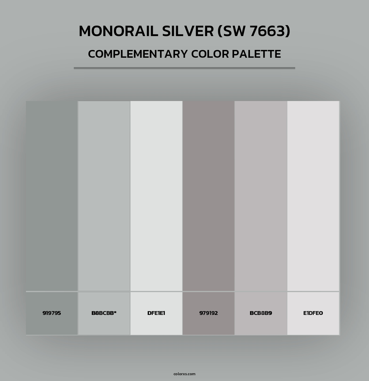 Monorail Silver (SW 7663) - Complementary Color Palette