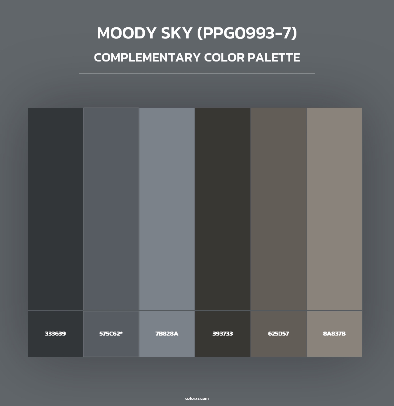 Moody Sky (PPG0993-7) - Complementary Color Palette
